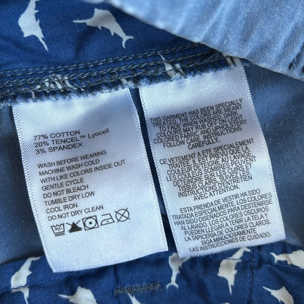Tommy Bahama‎ Blue Cotton Blend Chino Golf Vacation Shorts Mens Size 36
